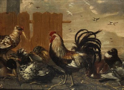 Rooster in the Chicken Yard by Unbekannt Unbekannt